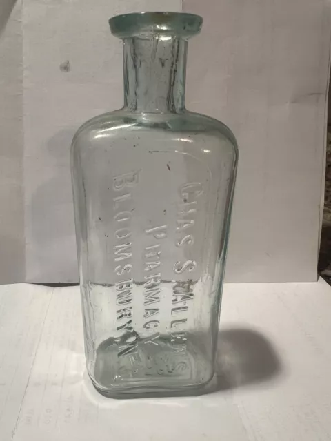 vintage Chas’s Allen Pharmacy Glass Bottle Bloomsbury Nj