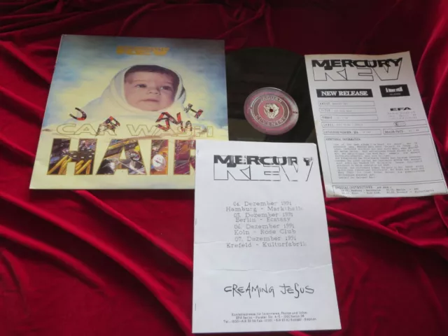 Mercury Rev ‎– Car Wash Hair UK 1991 Vinyl/Cover:mint-   German Promo sheets