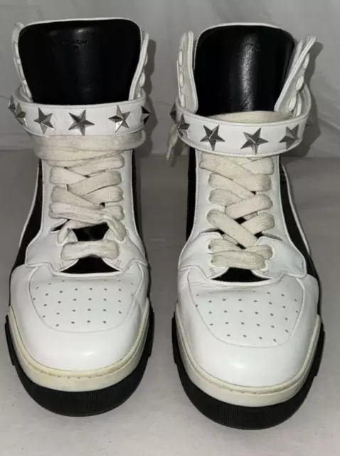 45/12 Givenchy Tyson Star White Leather High Top Sneakers Shoes Trainers Hype