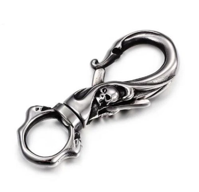 316L Acero Inoxidable Calavera Ciclista Llavero Collar Cadena Gota Regalos de Navidad