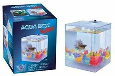 Lot of 3 Portable Desktop 1.3L Aquarium Fish Tank Betta Cube Bowl w/Gravel 3