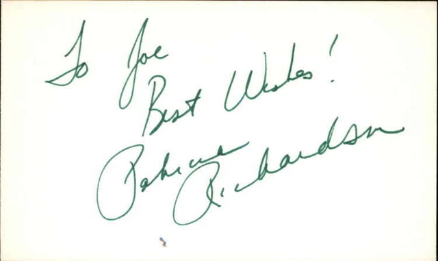 PATRICIA RICHARDSON HOME IMPROVEMENT Signed 3"x5" Index Card
