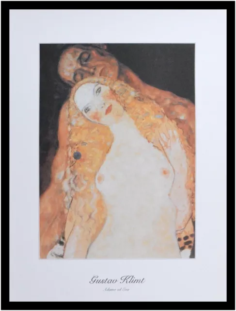 Gustav Klimt Poster Kunstdruck Bild im Alu Rahmen Adam und Eva 70x50cm Neu