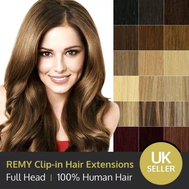 Luxury Clip in 100% Remy Human Hair Extensions Full Head