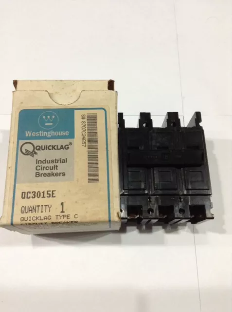 QC3015E Westinghouse Circuit Breaker 3 Pole 15 Amp 240V (New In Box)