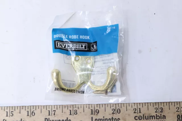 Everbilt Double Robe Hook Bright Brass 173-116