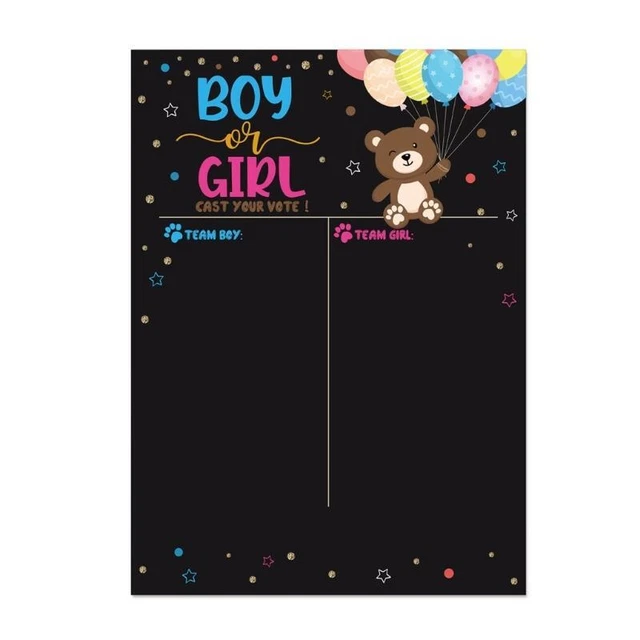 Gender Reveal Party  Gender Reveal Poster with 36 Boy and Girl Stickers 8