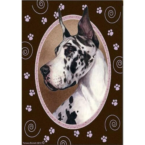 Paws House Flag - Harlequin Great Dane