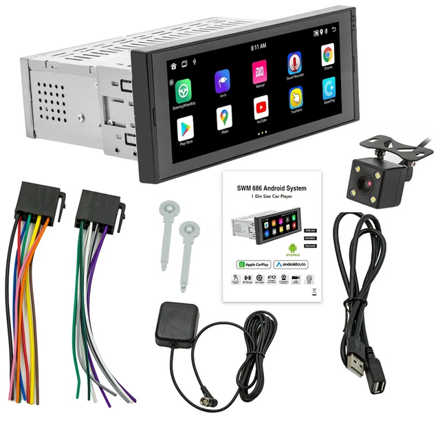6.86in GPS Navination Bluetooth Radio Car Video Player Steering Wheel Control