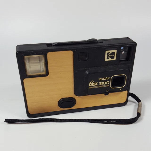 Película Kodak Disc 3100 dorada negra vintage década de 1980 excelente estado; sin probar