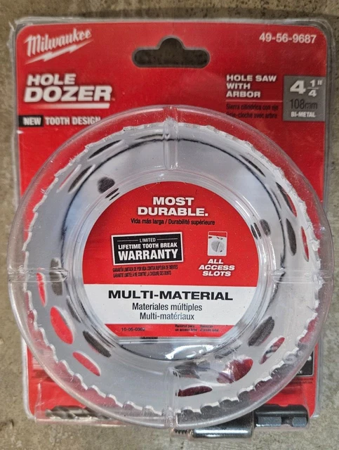 Milwaukee 4 1/4" Hole Dozer Bi-Metal Hole Saw w/ Arbor Model# 49-56-9687