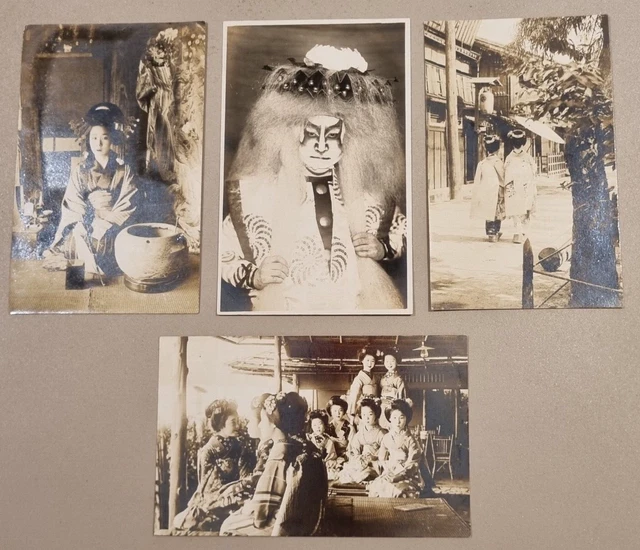 Lot de 4 cartes postales - Japon - 1890