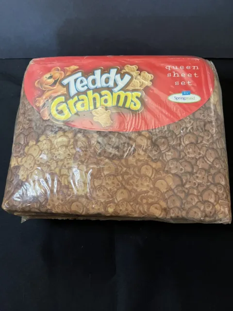 Nabisco  Teddy Grahams Cookies Queen Sheet Set BRAND NEW NOS Novelty Advertising