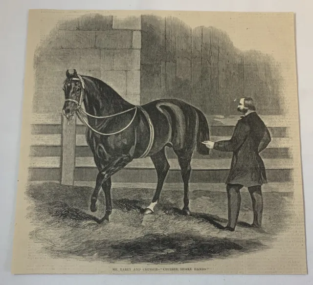 1861 Rivista Incisione ~ Originale Cavallo Whisperer John Salomone Rarey