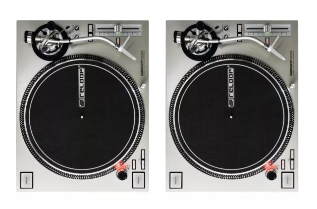 Professionelles Reloop RP-7000 MK2 Turntable Silver Twin Set 2 DJ Plattenspieler
