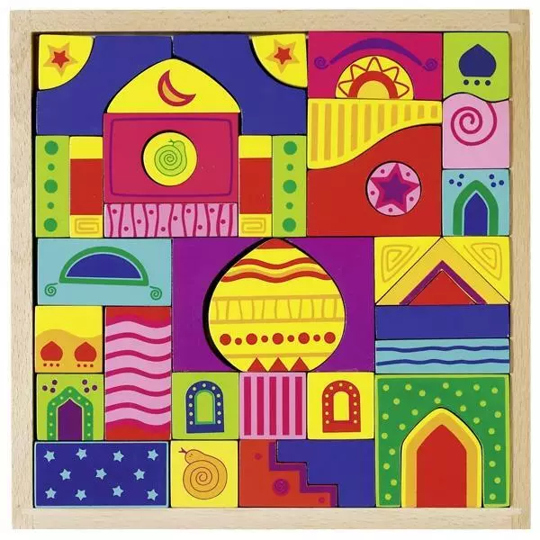 Goki Legespiel 1001 Nacht Holzspielzeug Puzzle Lernspielzeug Holzbausteine Kind