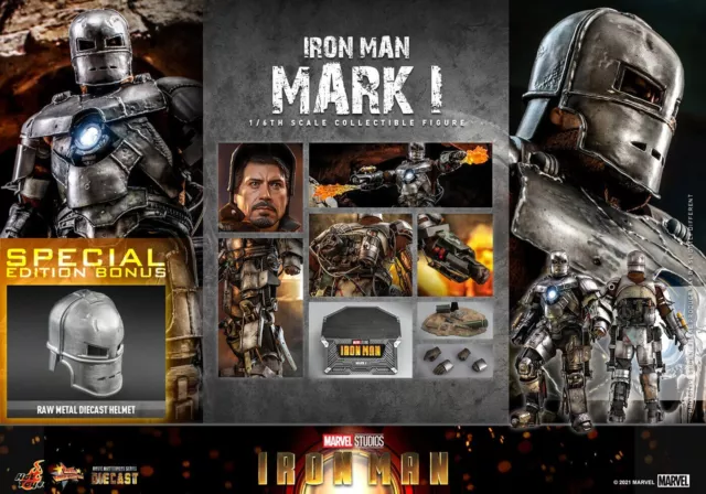 Special Ed. Hot Toys 1/6 Marvel: Iron Man - Iron Man Mark I  Diecast MMS605 D40B