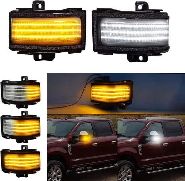 Sequential Clear LED Mirror Turn Light For 2017-2020 Ford F-250 F-350 Super Duty