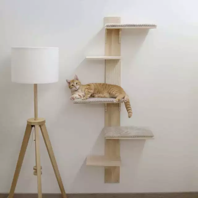 Kerbl Arbre à chat Timber Wall 150 cm Naturel et taupe