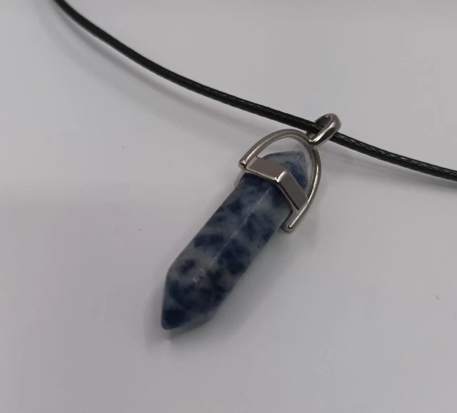 Natural Quartz Chakra Crystal Healing Point Cut Gemstone Pendant Reiki Necklace