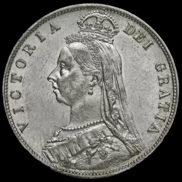 1887 Queen Victoria Jubilee Head Silver Half Crown, EF