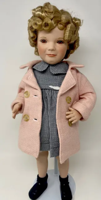 SHIRLEY TEMPLE Porcelain Doll w/Stand