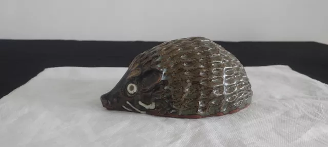Vintage Studio Pottery Hedgehog Figurine Signed