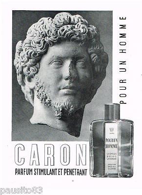 PARFUM POIVRE DE CARON NOIR ET BLANC PUBLICITE ANCIENNE 1954 