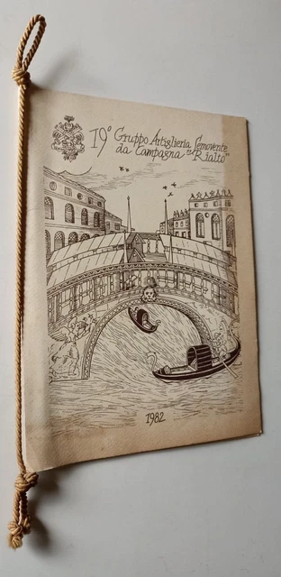 B386 Calendario 19° Gruppo Artiglieria Rialto 1982 Con Cordoncino