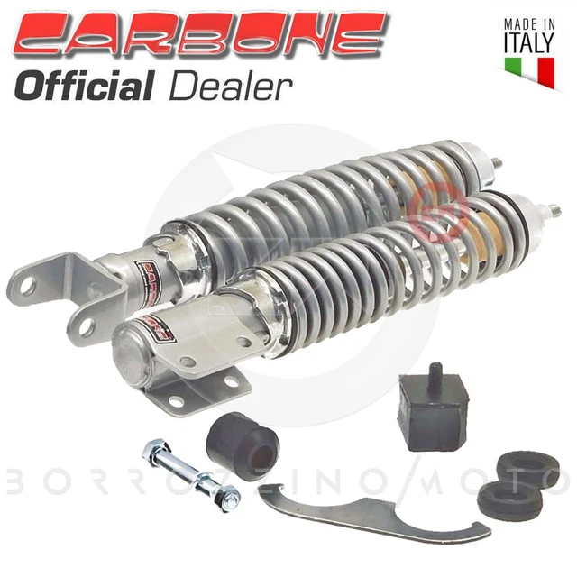 Kit Ammortizzatori Carbone Anteriore Posteriore Grigio Vespa Px 125 Millenium