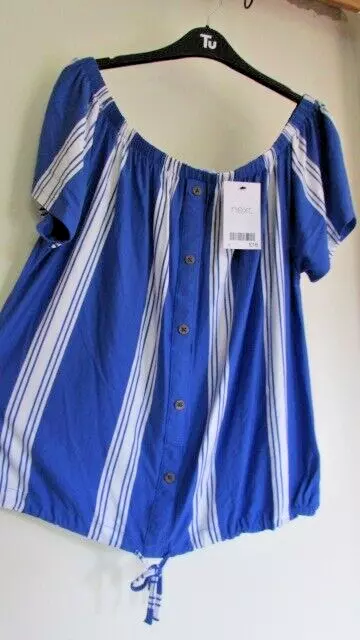 ladies lovely blue/white stripe top from Next size 16,bnwt