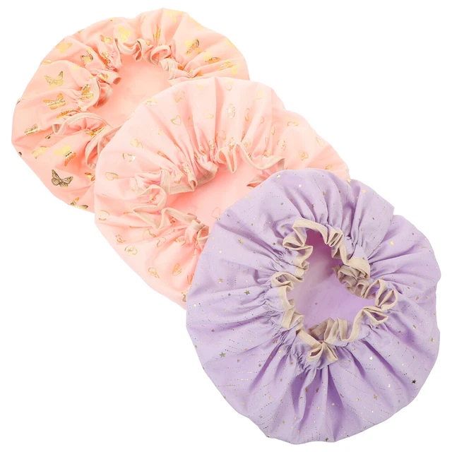 3 piezas Sombrero de baño reutilizable para niños Gorro de baño Bebé Elasticidad