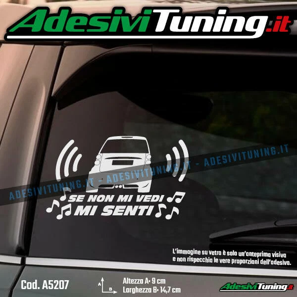 Autocollant Tuning "SMART TWO" - Sticker Prespaziato, Décalcomanie Pour Voiture, Neuf, Italie
