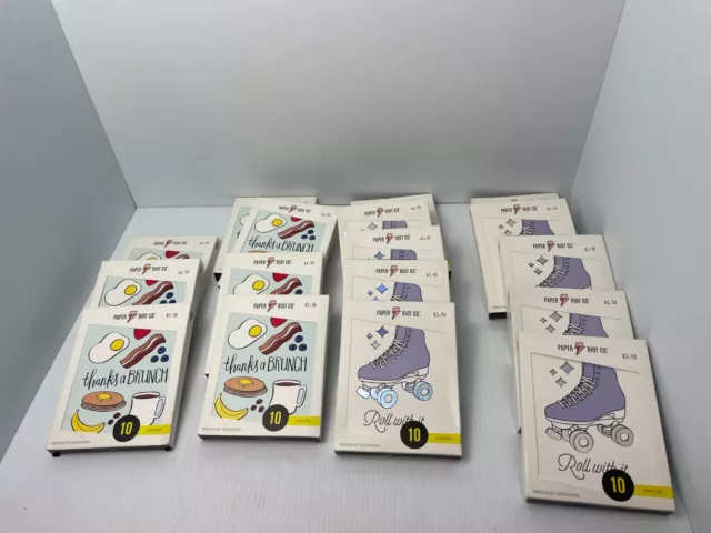 **LOT OF 17 PACKS** Paper Riot Co Thanks a Brunch & Roll With It Thank You Cards