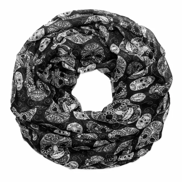 Foulard Tube Tête de Mort Noir Foulard Bandana Écharpe Punk Métal Gothique