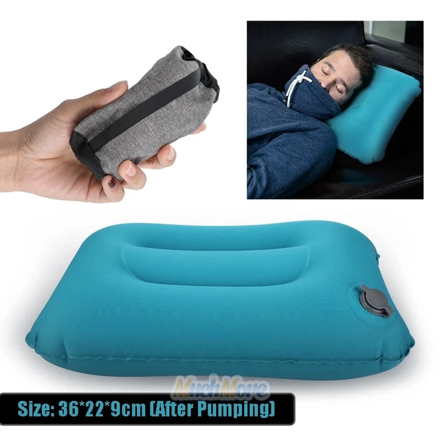 Inflatable Air Travel Pillow Airplane Neck Head Chin Cushion Office Nap Rest US