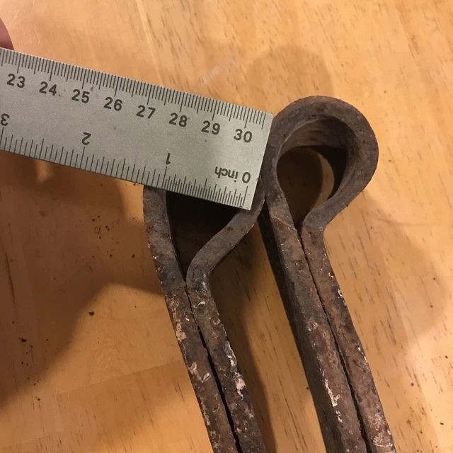Antique Barn Strap Hinges Hand Hammered Wrought Iron  Approx. 22” - 23” Lot Of 2 15