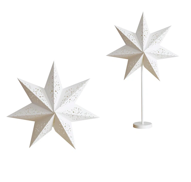 IKEA STRALA LEUCHTENSCHIRM Stern 48 cm Spitze weiß Weihnachten Deko Set