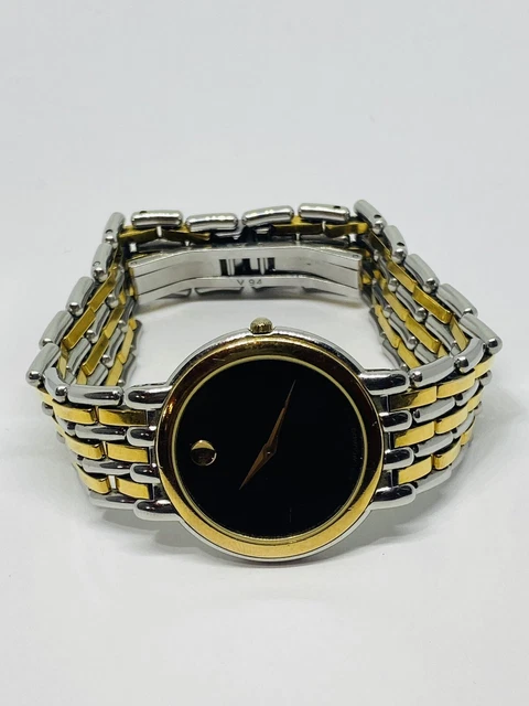 "Movado Orologio da polso Uomo Quadrante Nero Bicolore 32mm 81-19-865 Polso 7,75""