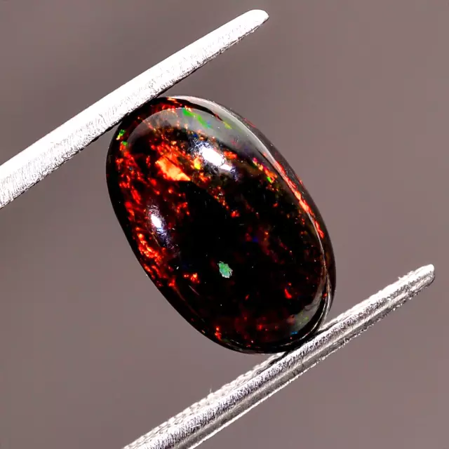 Natural Black Ethiopian Opal Oval Shape Cabs Opal Loose Gemstone 2 Ct. 12X7X4 mm