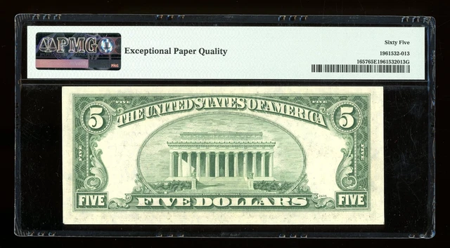 DBR 1953-B $5 Silver Gem Fr. 1657 FA Block PMG 65 EPQ Serial F83272944A 2