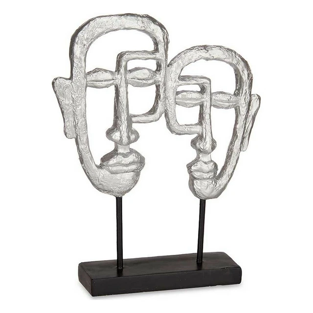 Figura Decorativa Cara Plateado Poliresina [27 x 32,5 x 10,5 cm]