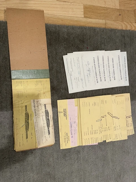 Early 1900’s Vintage Ephemera Lot Receipts, bank statements and canceled checks