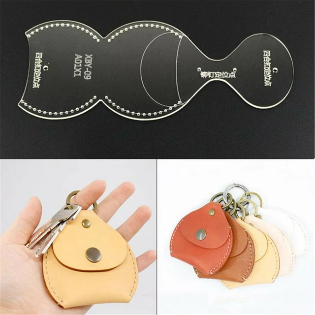Clear DIY Leather Craft Acrylic Perspex Coin Purse Pattern Stencil Template Tool