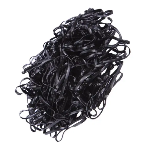 100x Mode elastische Pferdeschwanz-Halter Hairband Hair Rubber Rings Black