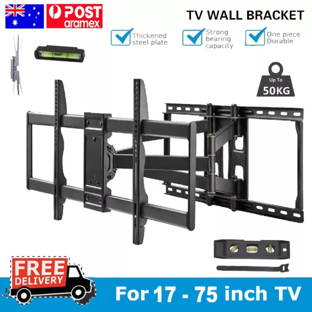 TV Wall Mount Bracket Tilt &Swivel Full Motion 26 32 40 43 50 55 60 65 70 75