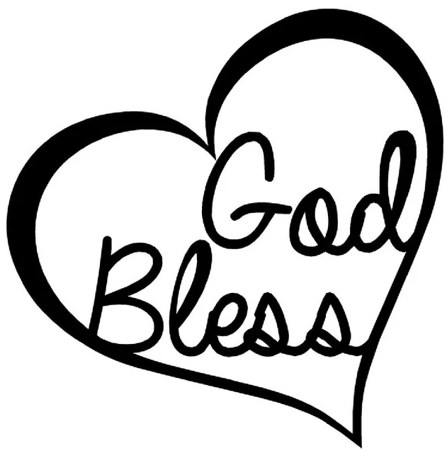 GOD BLESS HEART Vinyl Decal Sticker Car Window Wall Bumper Love Jesus Bible