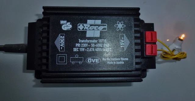 ROCO 10718 Trafo, Transformator 230V 40 VA, 15V= 2,67A, i.O. getestet ...