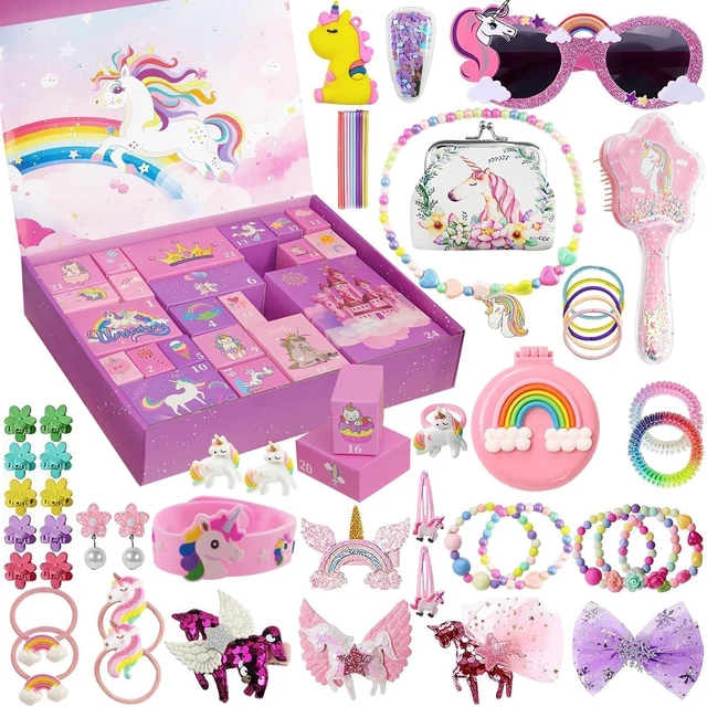 Calendrier De L’Avent Licorne 2025 – 24 Surprises Bijoux Et Accessoires – Coffret Cadeau De Noël Pour Filles