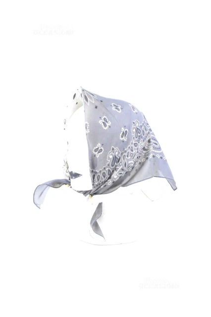 Foulard Pochette Bandana Jacob Cohen 2 - Soie Et Coton - Motif Cachemire Floral - Bleu Beige Blanc - Neuf Avec étiquettes